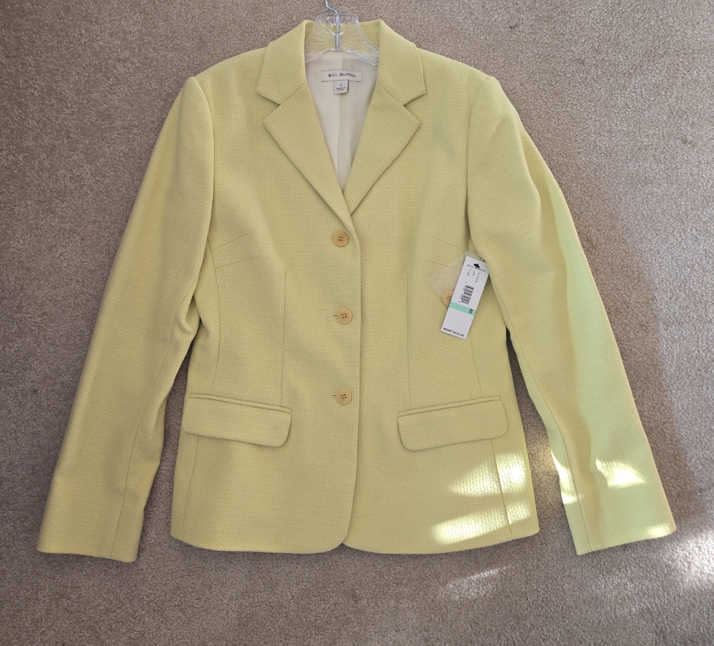 NWT Bill Burns Three Button Lime Jacket